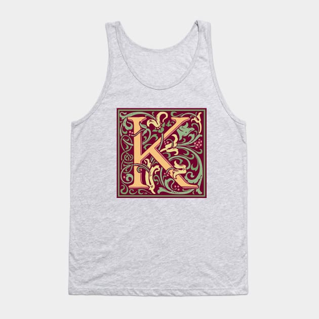 William Morris Vintage Letter K Tank Top by MatchbookGraphics